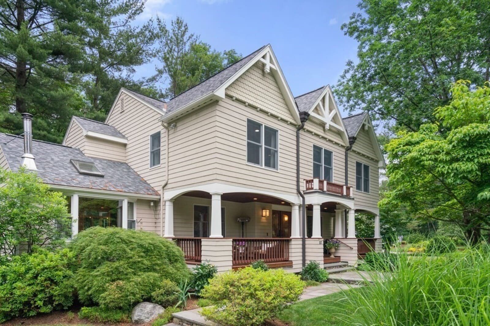 Welcoming entry and porch area of home renovation in Acton MA by Thomas Buckborough & Associates Welcoming entry and porch area of home renovation in Acton MA by Thomas Buckborough & Associates