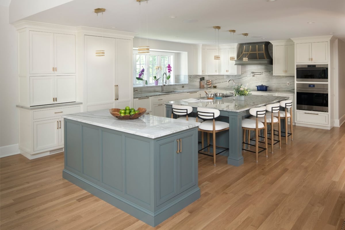 acton kitchen remodel with marble counters and white cabinets