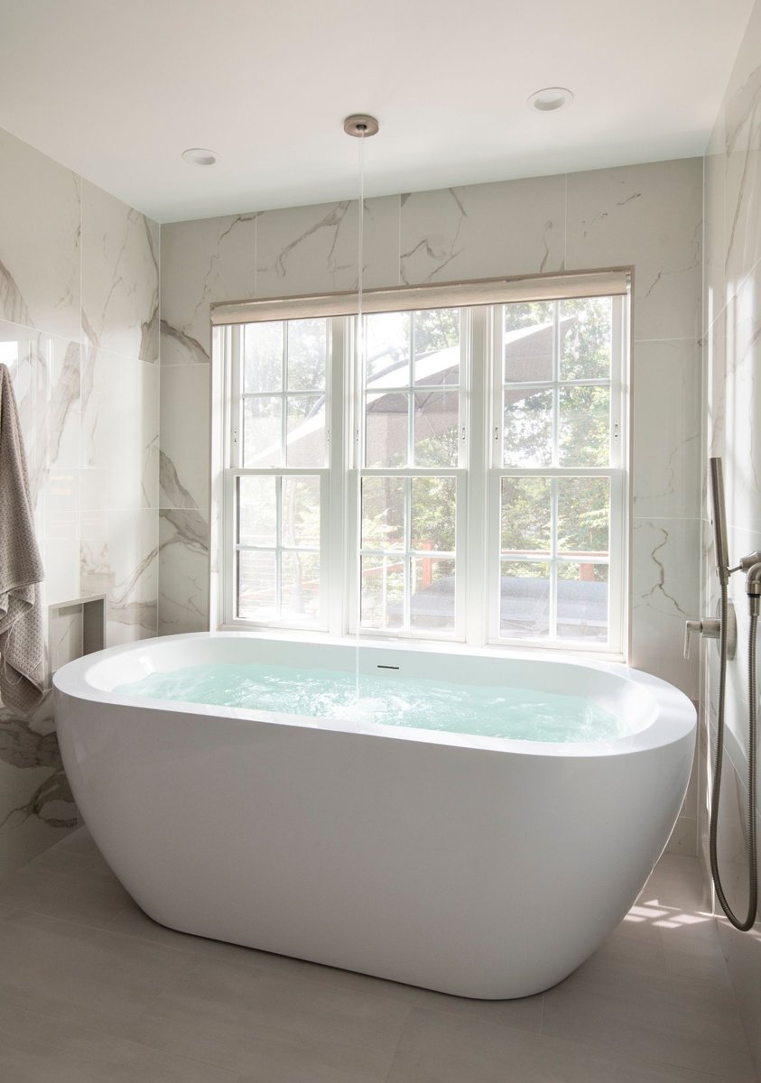 free standing tub in an acton master bathroom renovation