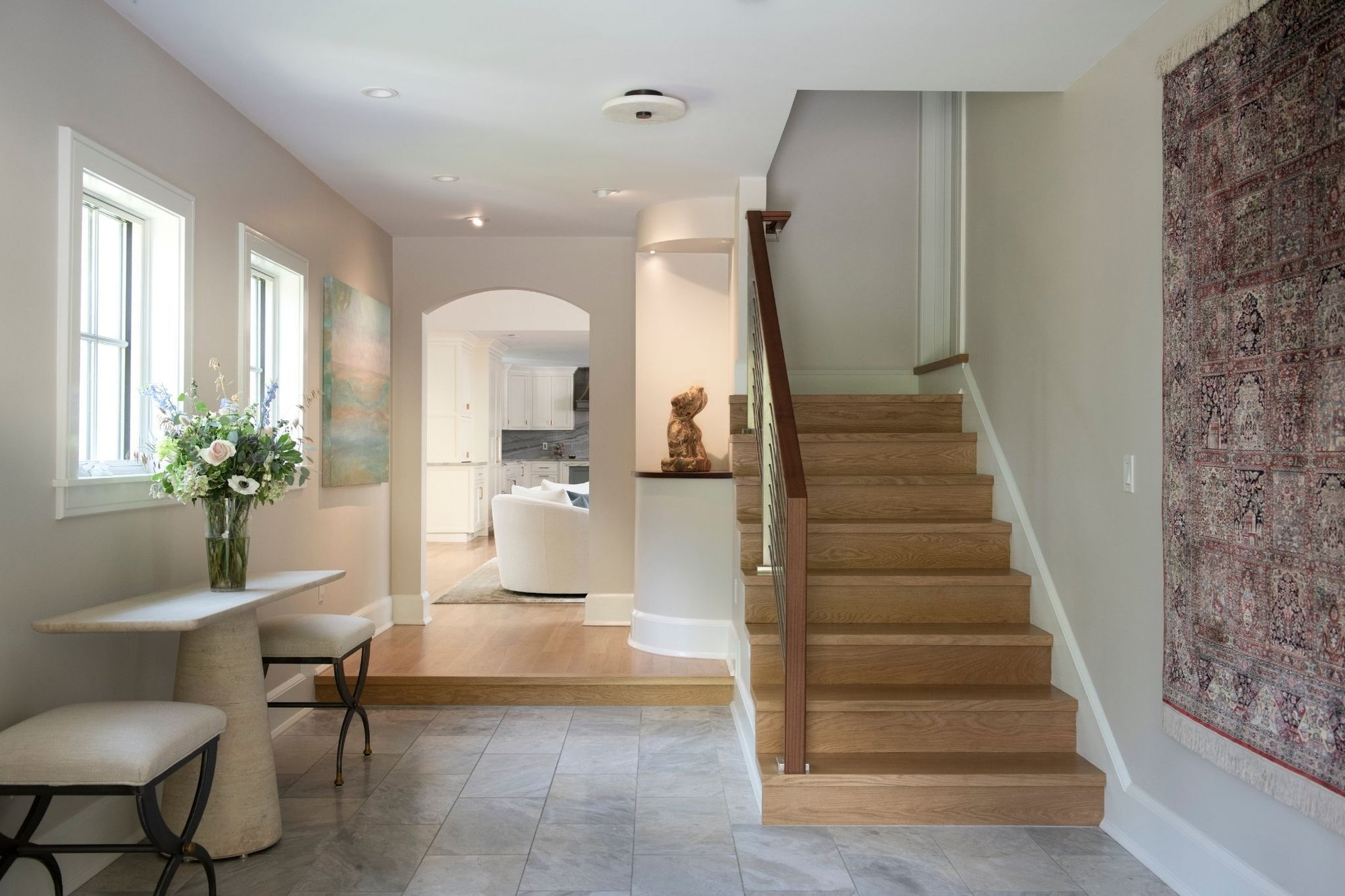 whole home remodel in acton , ma with wood staircase and railing whole home remodel in acton , ma with wood staircase and railing